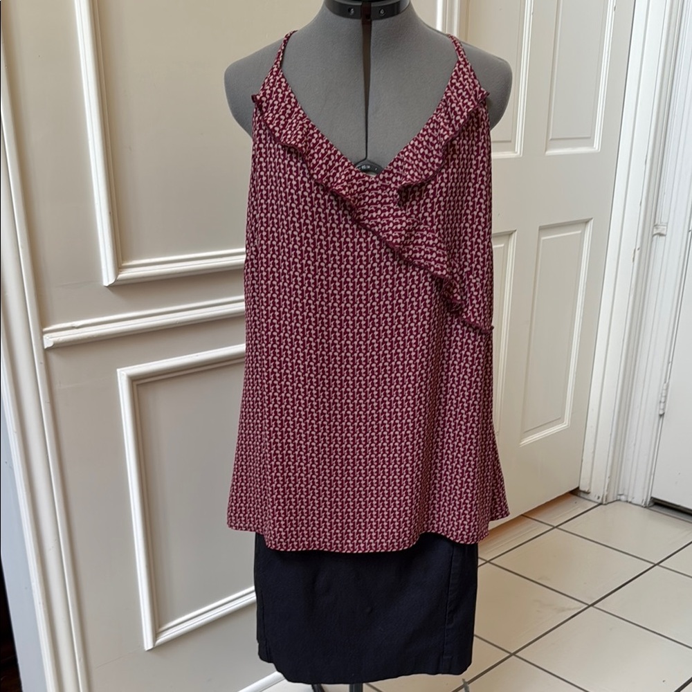 Women's Burgundy Patterned Top